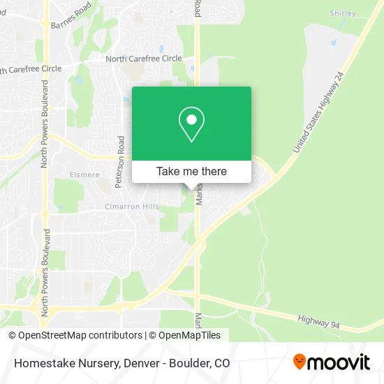 Homestake Nursery map