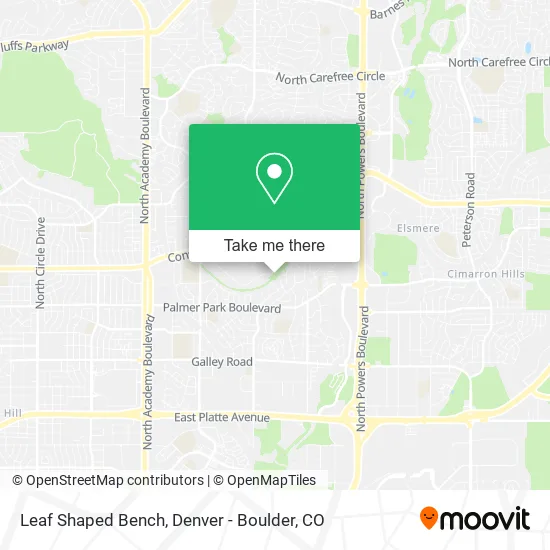 Leaf Shaped Bench map