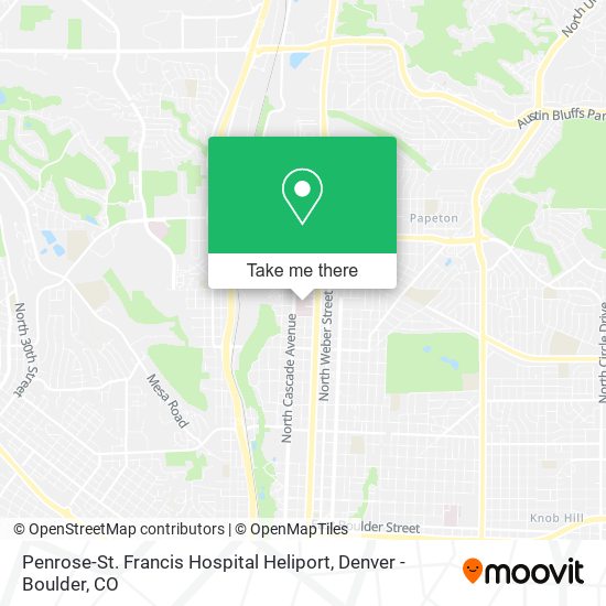 Penrose-St. Francis Hospital Heliport map