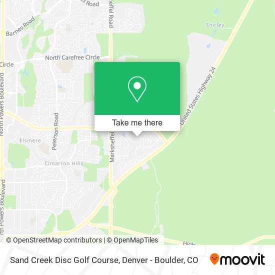 Sand Creek Disc Golf Course map