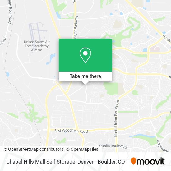 Chapel Hills Mall Self Storage map