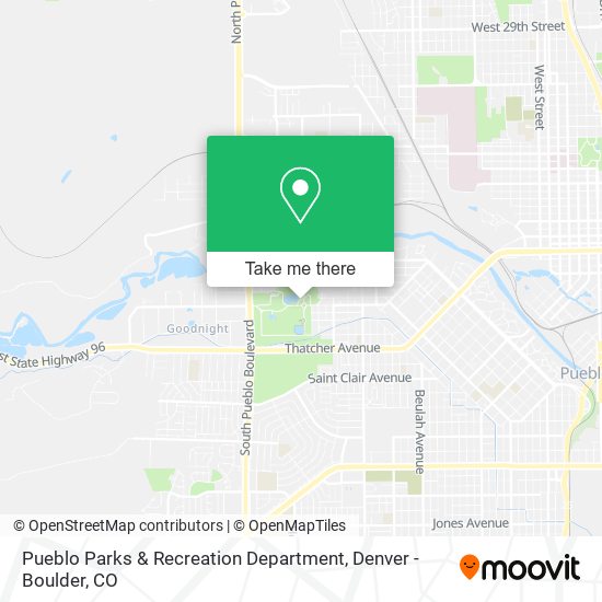 Pueblo Parks & Recreation Department map