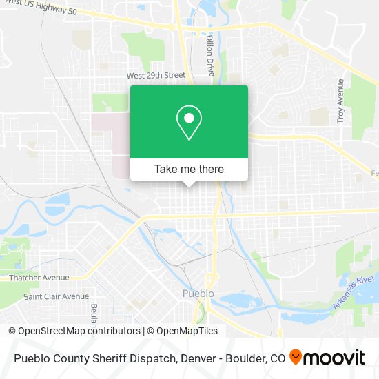 Pueblo County Sheriff Dispatch map