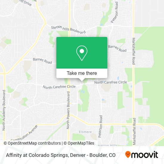 Affinity at Colorado Springs map