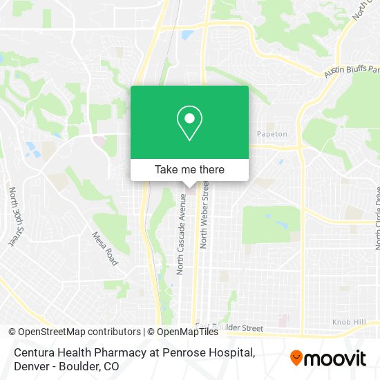 Centura Health Pharmacy at Penrose Hospital map
