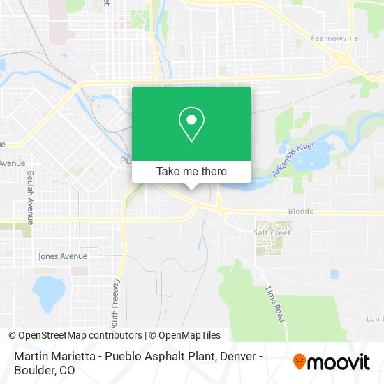 Martin Marietta - Pueblo Asphalt Plant map
