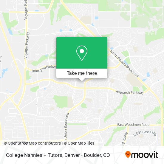 College Nannies + Tutors map