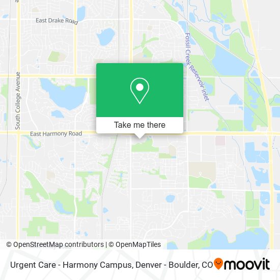 Urgent Care - Harmony Campus map