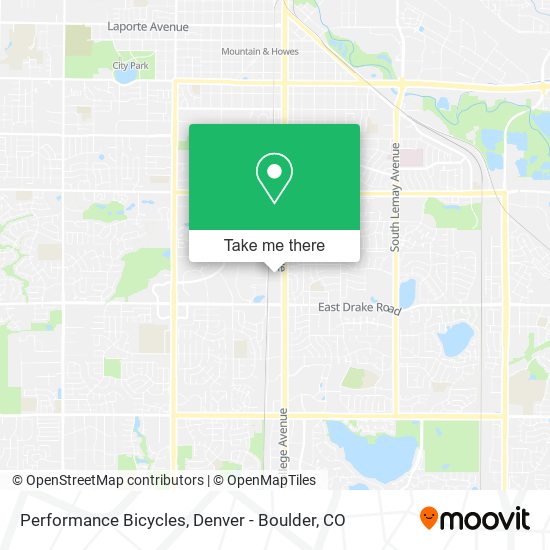 Performance Bicycles map
