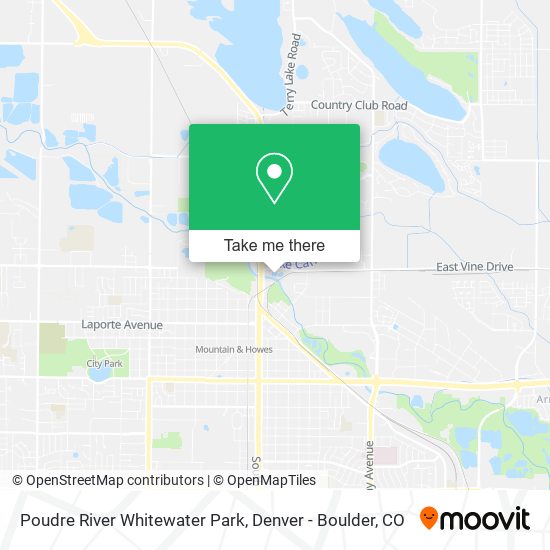 Poudre River Whitewater Park map