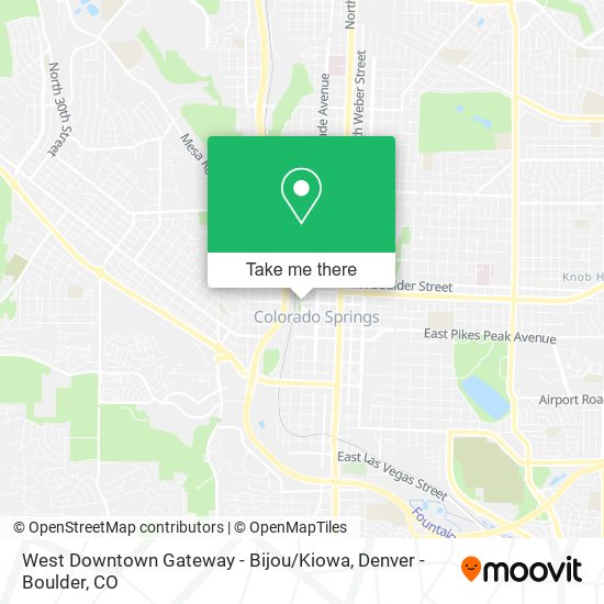 Mapa de West Downtown Gateway - Bijou / Kiowa