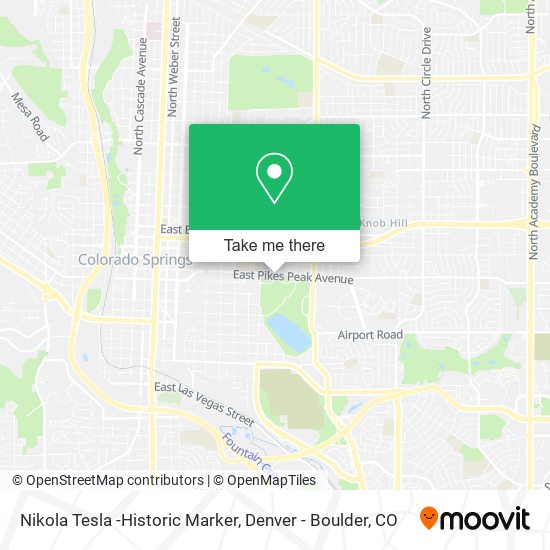 Nikola Tesla -Historic Marker map