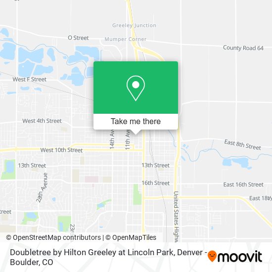 Doubletree by Hilton Greeley at Lincoln Park map