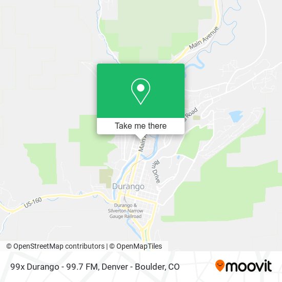 99x Durango - 99.7 FM map