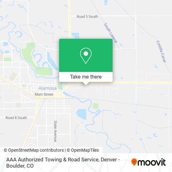 AAA Authorized Towing & Road Service map