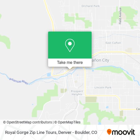 Mapa de Royal Gorge Zip Line Tours