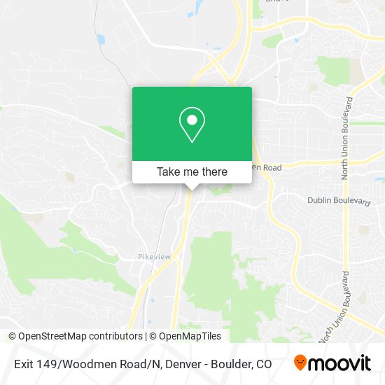 Mapa de Exit 149/Woodmen Road/N