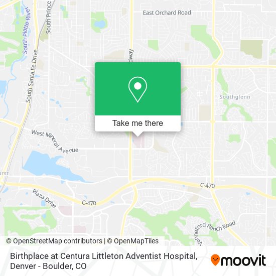 Birthplace at Centura Littleton Adventist Hospital map