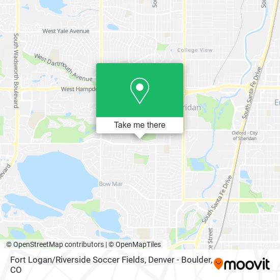 Fort Logan / Riverside Soccer Fields map