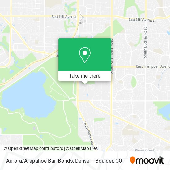 Aurora/Arapahoe Bail Bonds map