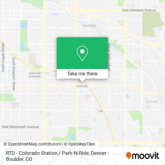 RTD - Colorado Station / Park-N-Ride map
