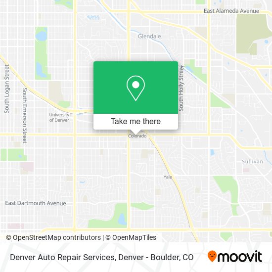Denver Auto Repair Services map