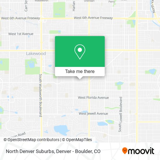 North Denver Suburbs map