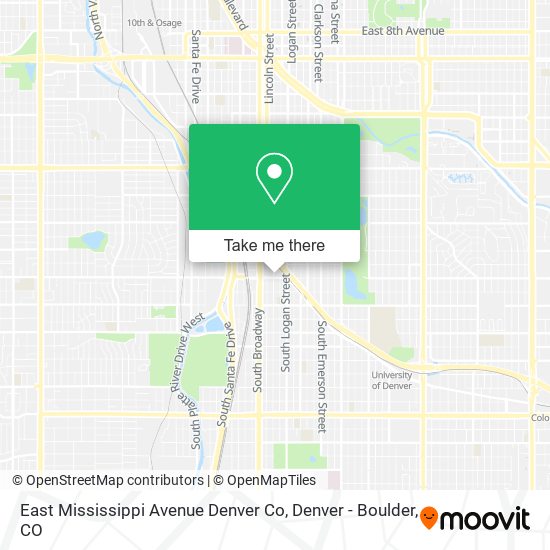 East Mississippi Avenue Denver Co map
