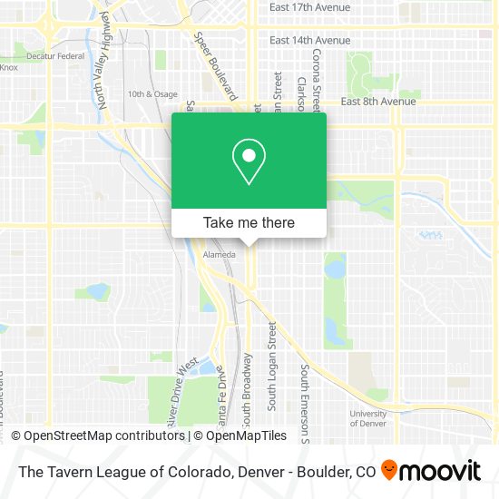 The Tavern League of Colorado map