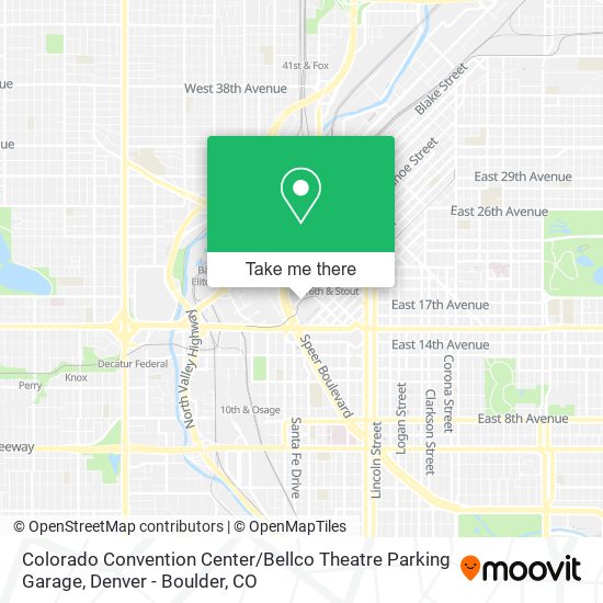Mapa de Colorado Convention Center / Bellco Theatre Parking Garage