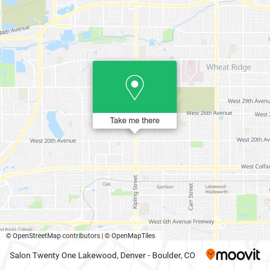 Salon Twenty One Lakewood map