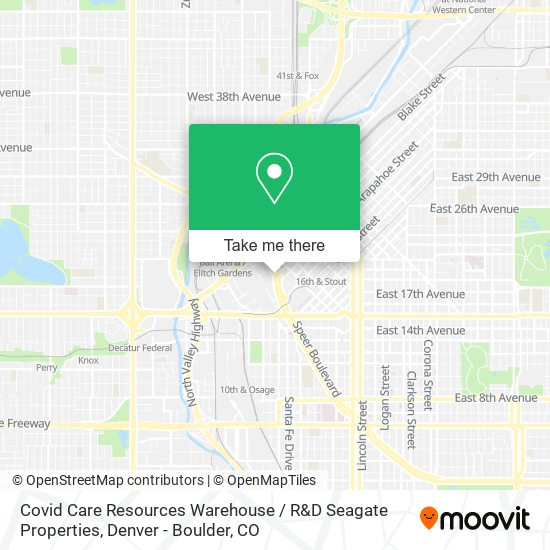 Mapa de Covid Care Resources Warehouse / R&D Seagate Properties