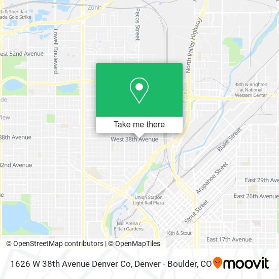 1626 W 38th Avenue Denver Co map