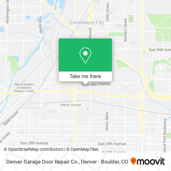 Denver Garage Door Repair Co. map