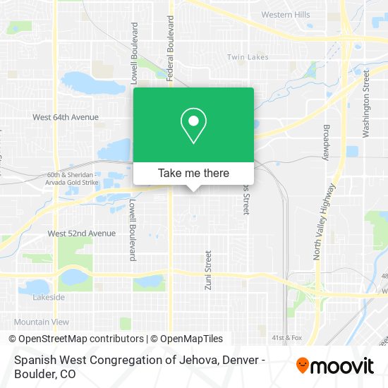 Spanish West Congregation of Jehova map