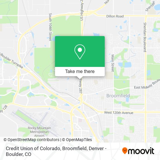 Mapa de Credit Union of Colorado, Broomfield