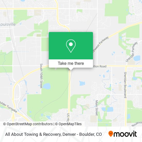 All About Towing & Recovery map