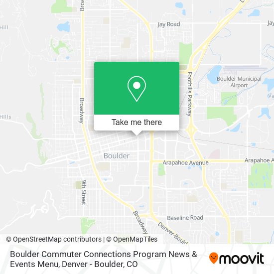 Boulder Commuter Connections Program News & Events Menu map