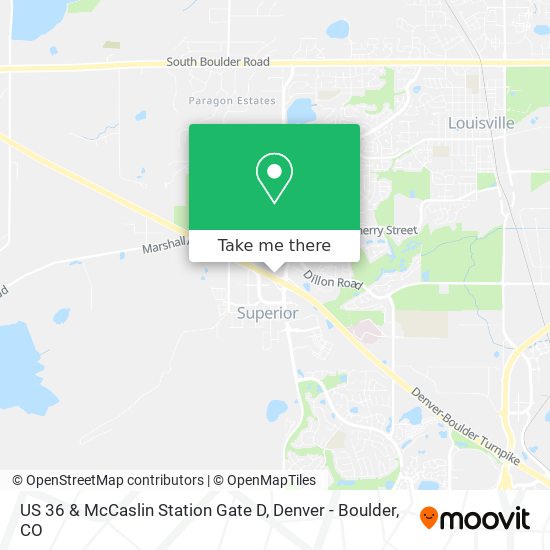 Mapa de US 36 & McCaslin Station Gate D