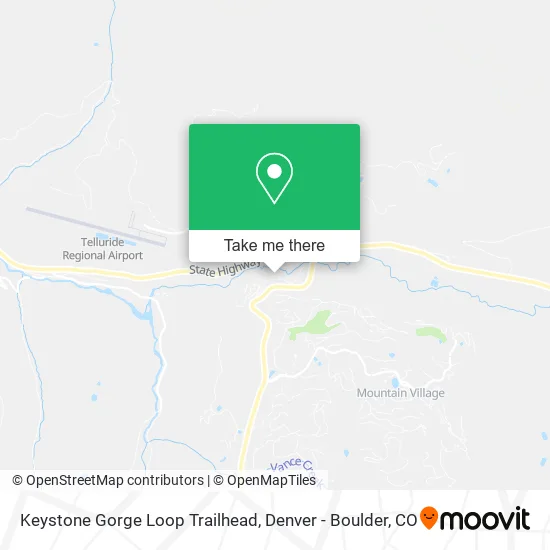 Keystone Gorge Loop Trailhead map