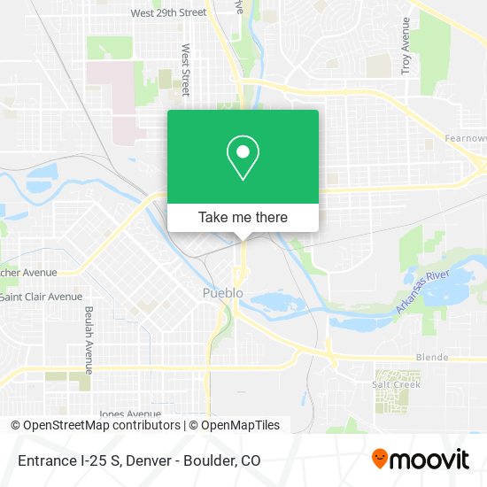 Entrance I-25 S map