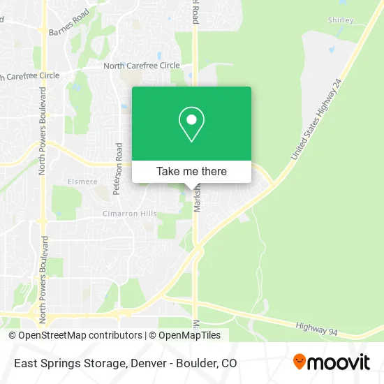 East Springs Storage map