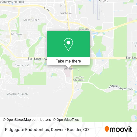 Ridgegate Endodontics map