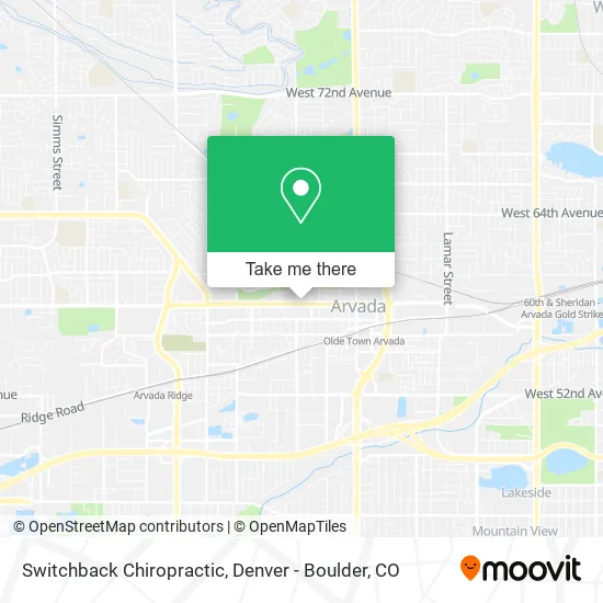 Switchback Chiropractic map