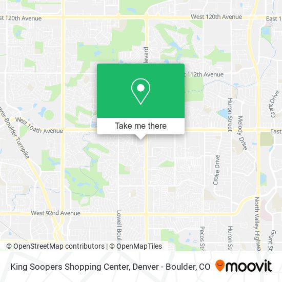 King Soopers Shopping Center map