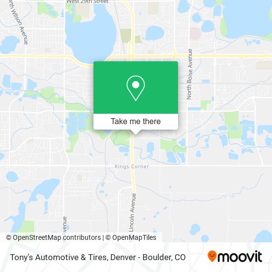 Mapa de Tony's Automotive & Tires