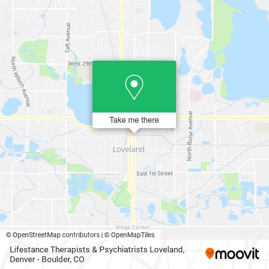 Mapa de Lifestance Therapists & Psychiatrists Loveland