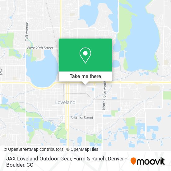 Mapa de JAX Loveland Outdoor Gear, Farm & Ranch