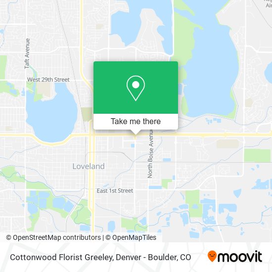 Cottonwood Florist Greeley map