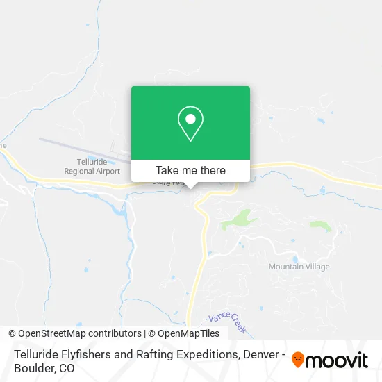 Telluride Flyfishers and Rafting Expeditions map